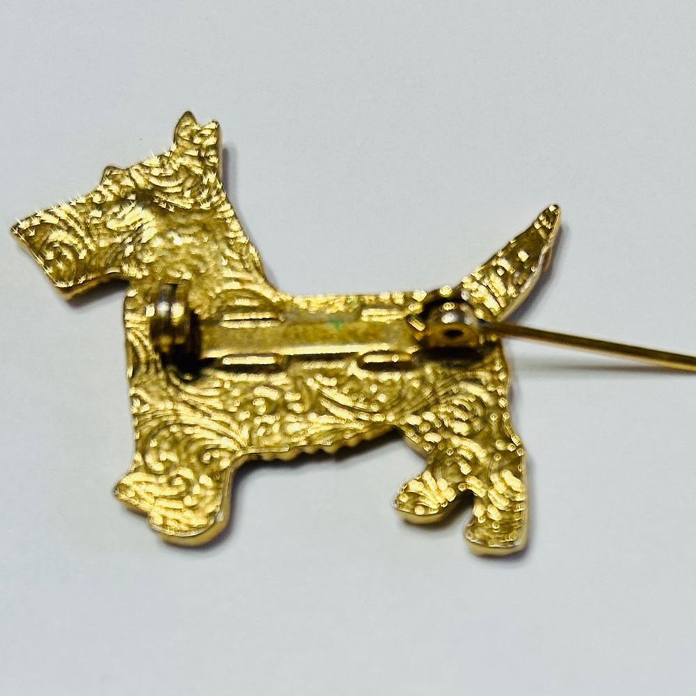 Brooch, Scottie dog. Has rhinestone for eye, collar & on tail. Mint condition. - Picture 3 of 3